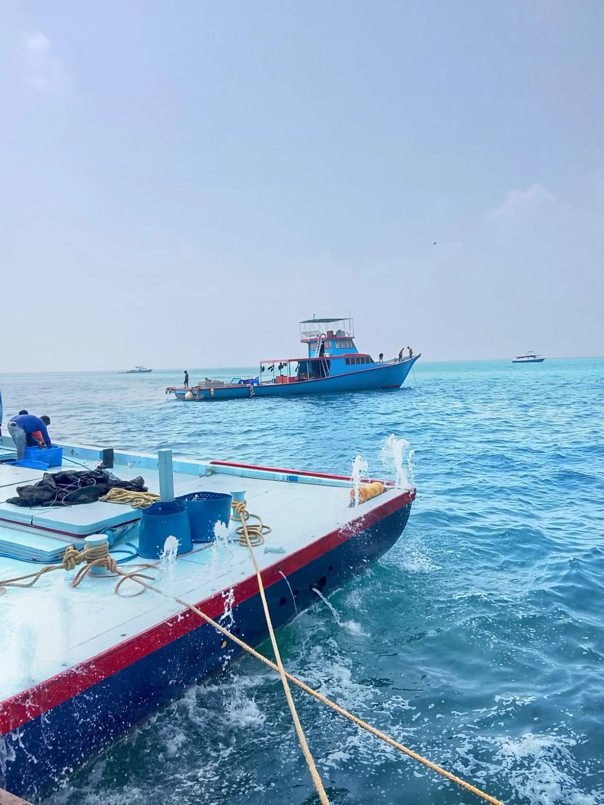 Maldivian fishing vessel on the ocean